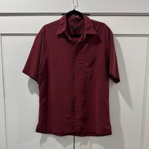 Alfani Red Casual Button Down Shirt